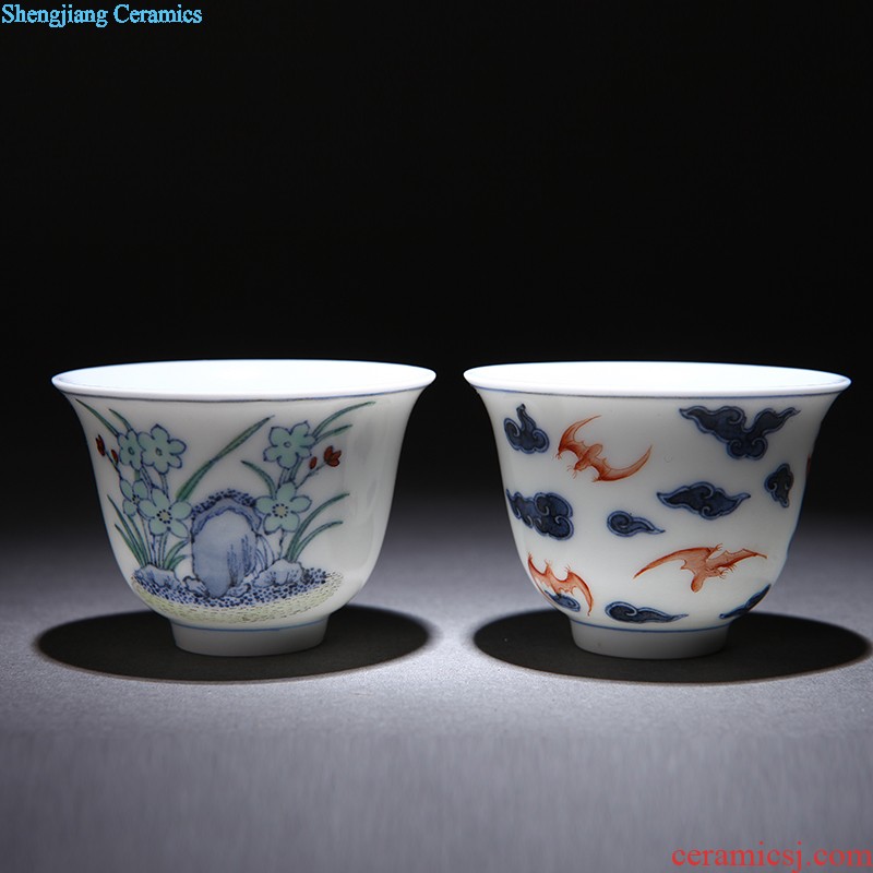 【 】 nine domain to love life of a cup of bone porcelain cup couples Jingdezhen famous trademark