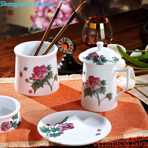 Jingdezhen porcelain youligong shochiku mei tureen large ceramic cups kung fu tea set three bowl