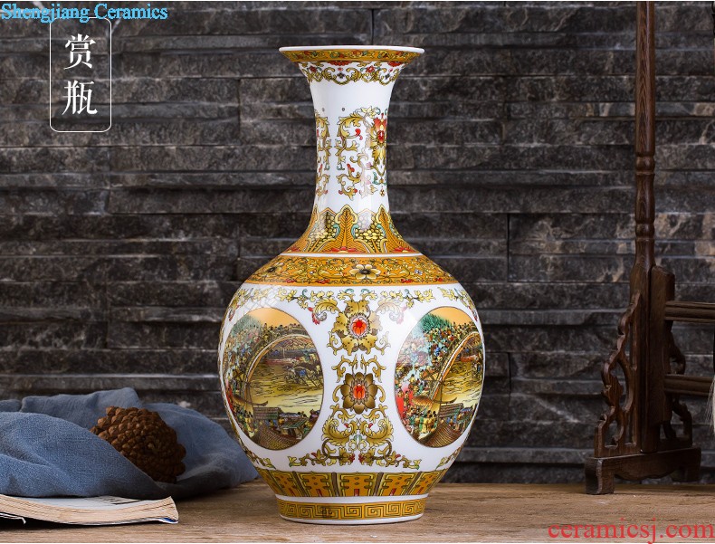 Jingdezhen ceramics antique blue and white porcelain vases, flower modern home sitting room TV ark crafts