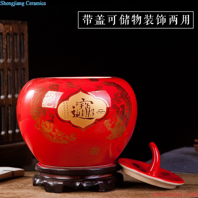 Jingdezhen ceramics powder enamel prosperity all the vases, contemporary sitting room adornment handicraft furnishing articles of TV bar face