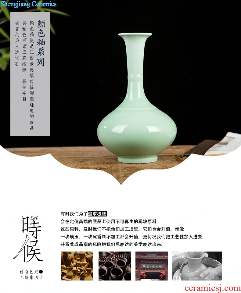 Jingdezhen ceramics crackle vase Chinese penjing flower arrangement, porcelain wine handicraft decorative household items