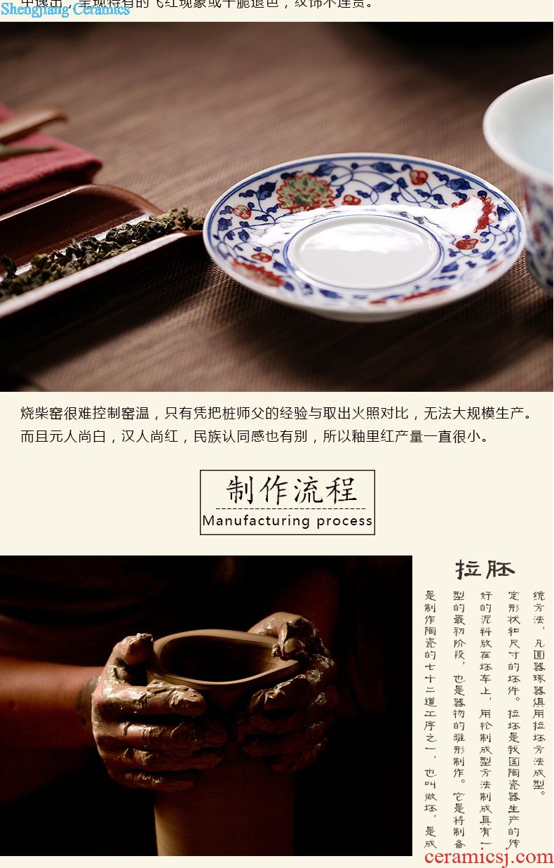 Custom handmade grilled pastel flowers jingdezhen ceramic kung fu small single cup personal master office glass cup tea