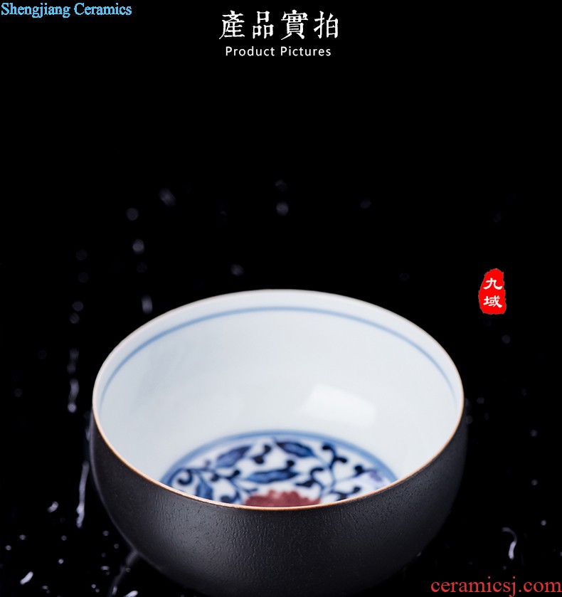 Jingdezhen blue and white ice single cup mei bell cup manually draw archaize ceramic tea cup sample tea cup