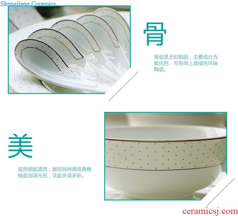 Jingdezhen porcelain 56 head swan lake European high-grade bone China tableware suit wedding reply bowl dish special offer