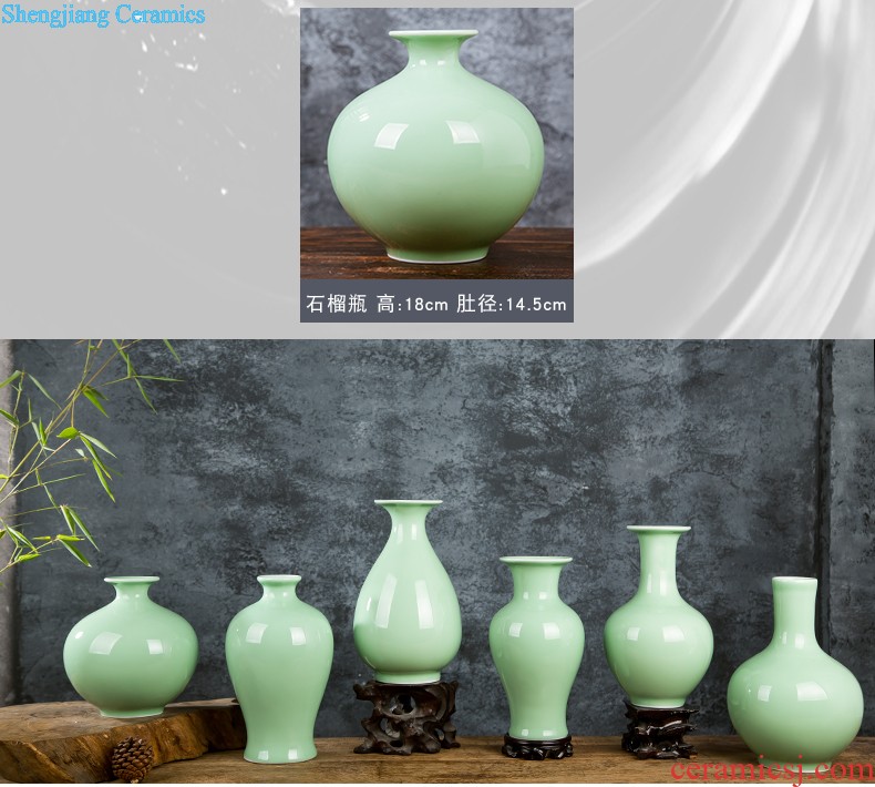 Contemporary and contracted shadow blue bottle of jingdezhen ceramics furnishing articles sitting room flower arranging small porcelain home decoration