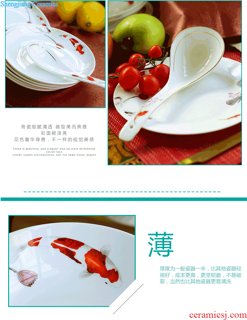 Big plate nine domain Chinese jingdezhen porcelain dish dish dish steak dish bone ceramics 10 inch flat tray plates