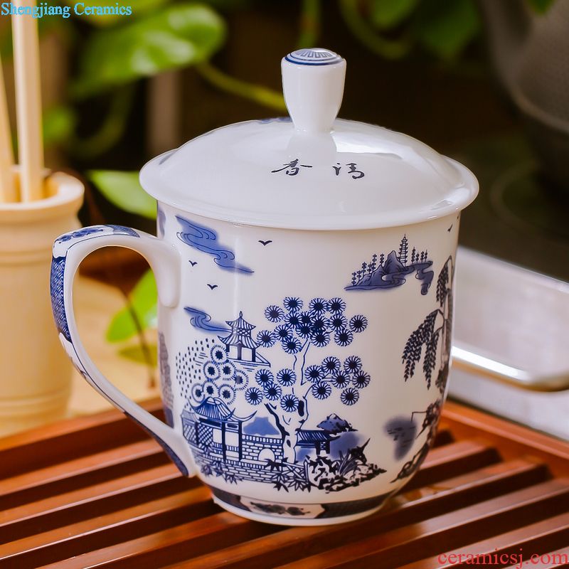 Archaize yongzheng blue and white lie the fa cup Jingdezhen ceramic kung fu tea cups personal master sample tea cup tea cup