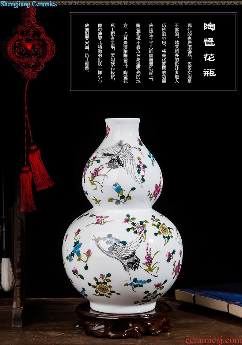 Porcelain of jingdezhen ceramics vase Chinese penjing large three-piece wine cabinet decoration plate of household decoration