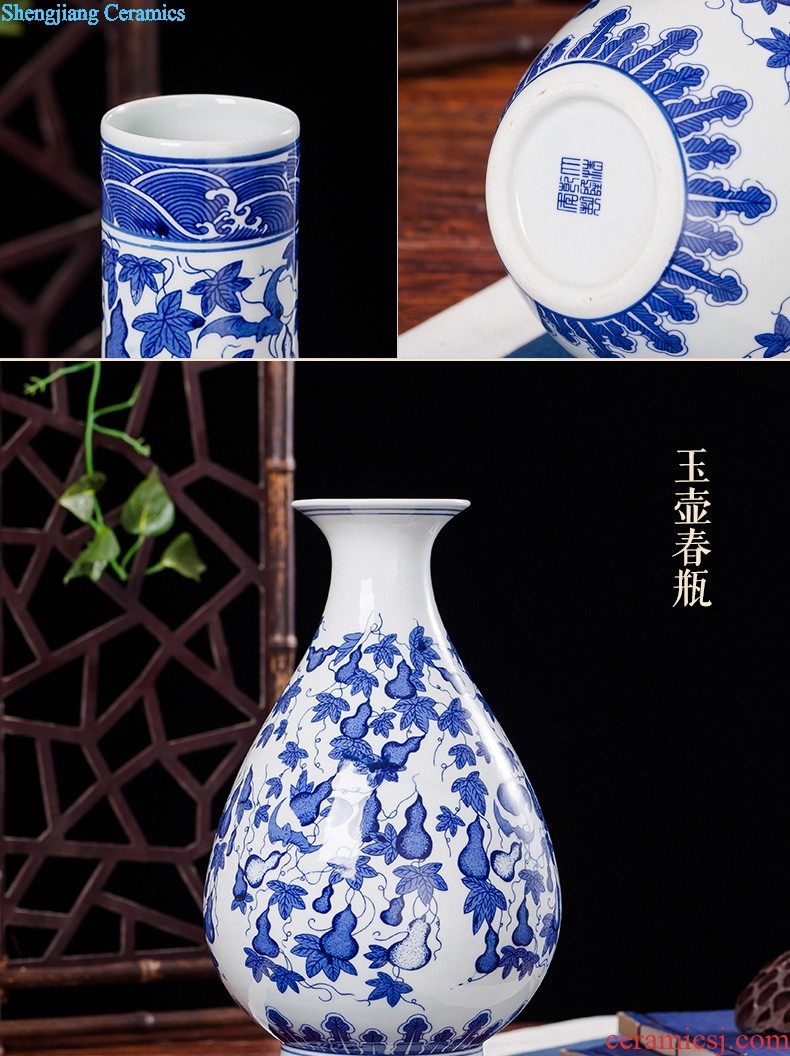 Blue and white porcelain of jingdezhen ceramics vase flower arranging, arts and crafts home sitting room TV ark adornment furnishing articles