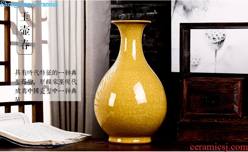 Jingdezhen ceramics archaize shadow celadon vase modern living room home handicraft furnishing articles Beauty bottle