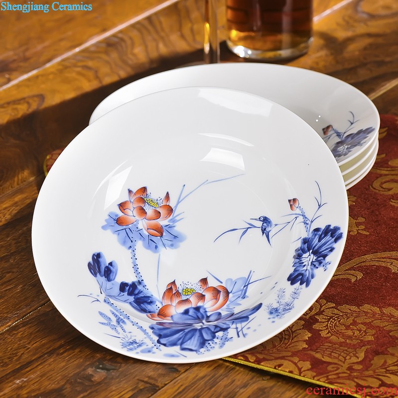 Blue and white youligong hand-painted cup single cup fragrance-smelling cup sample tea cup kung fu tea cups of jingdezhen ceramics tea by hand