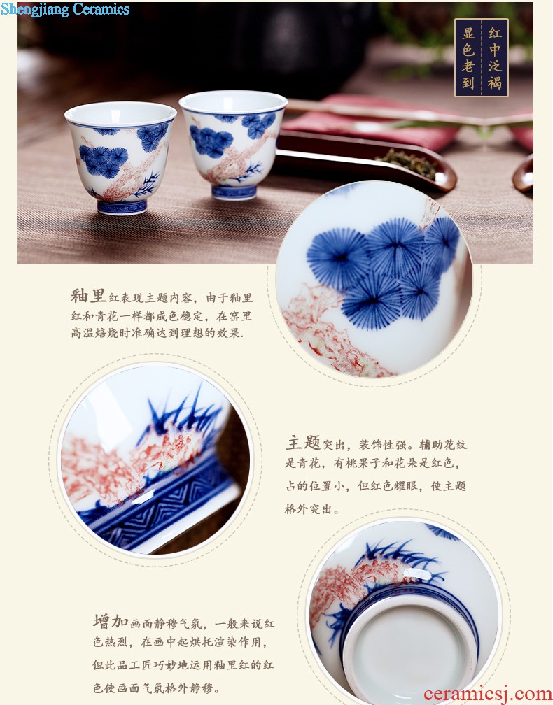 Archaize of yuan blue and white porcelain tableware prince pot soup pot broad-brimmed pot guiguzi bone porcelain jingdezhen high-grade ceramics