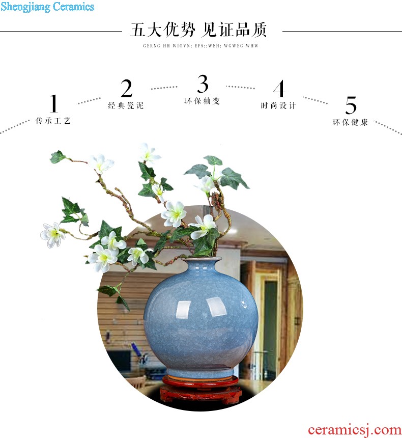 Jingdezhen ceramics archaize shadow celadon vase modern living room home handicraft furnishing articles Beauty bottle