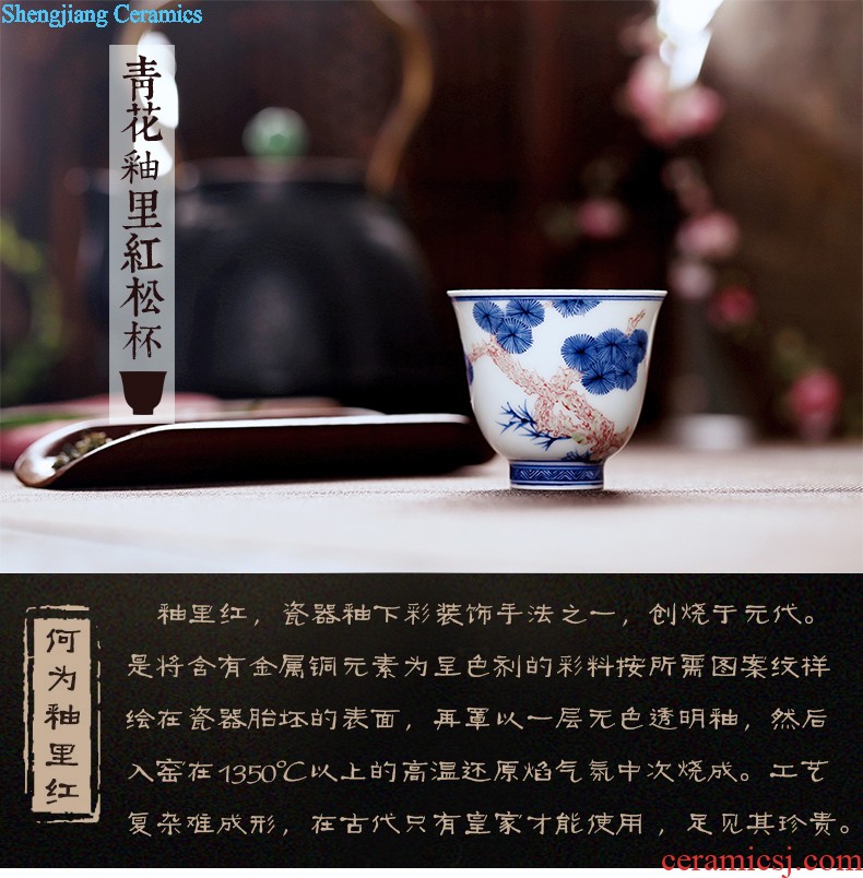 Archaize of yuan blue and white porcelain tableware prince pot soup pot broad-brimmed pot guiguzi bone porcelain jingdezhen high-grade ceramics