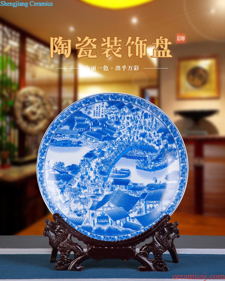 Jingdezhen ceramics with cover barrel ricer box m tea pot snack containers porcelain porcelain jar insect-resistant moistureproof 10 jins