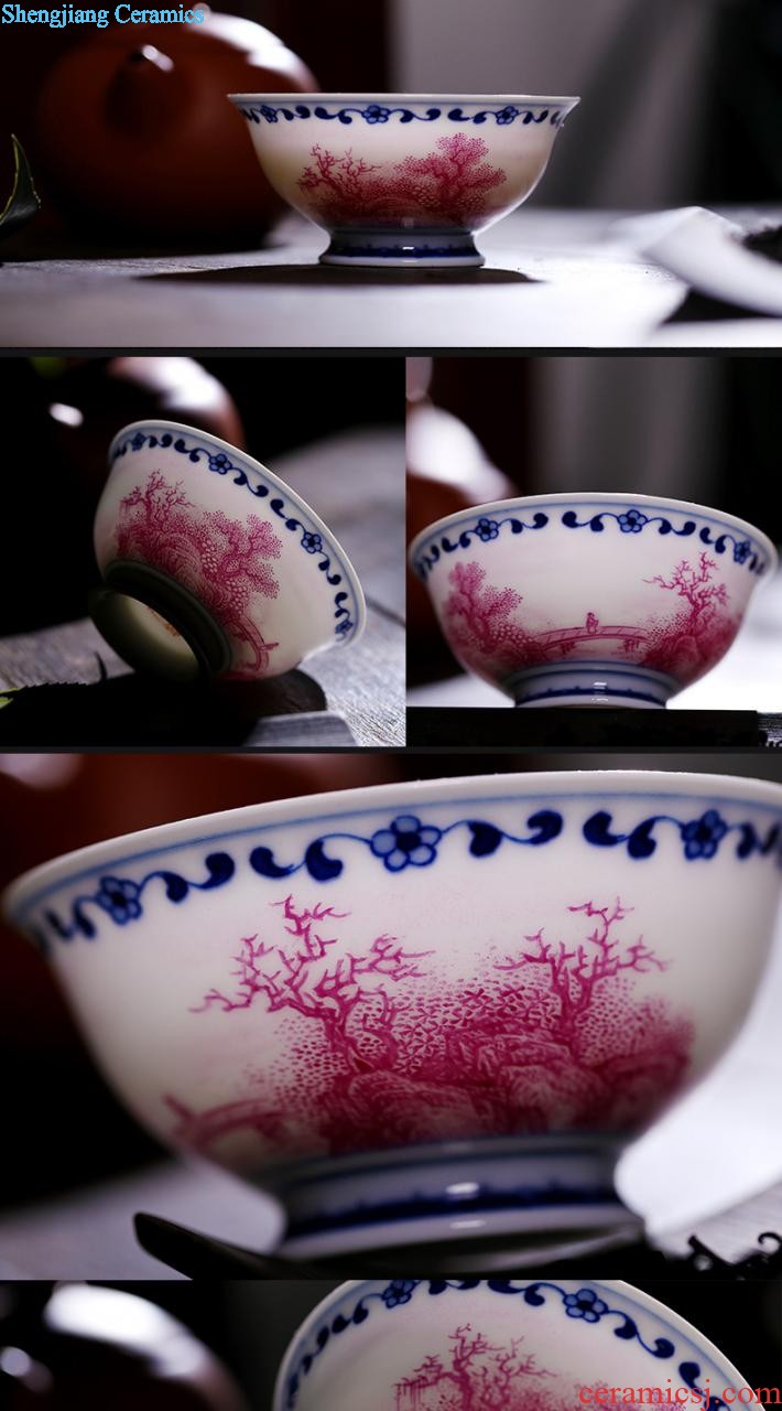 Jingdezhen ceramics bone porcelain tableware suit Chinese paint edge home dishes dishes 58 head tall bowl with a gift