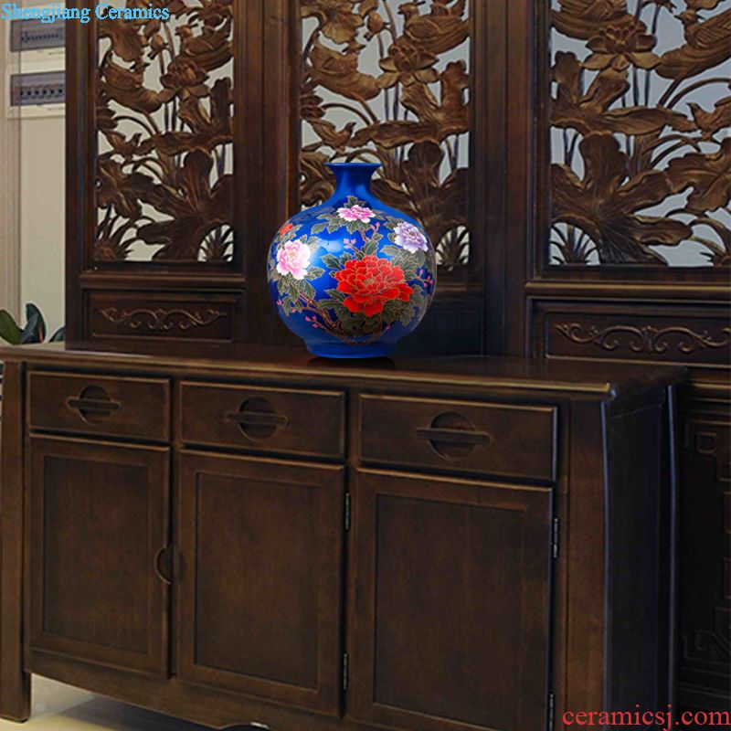 Jingdezhen ceramic furnishing articles three-piece vase household act the role ofing is tasted flower arranging office of contemporary and contracted sitting room adornment
