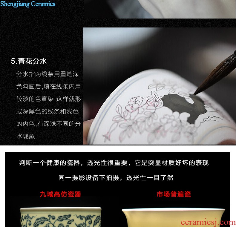Master kung fu tea cup single cup sample tea cup bowl bucket color individual cup three fruit antique cup pure hand-painted ceramic cup