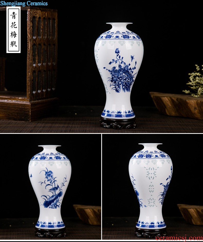 Master of jingdezhen ceramic knife clay hand-painted vase household flower arrangement sitting room TV ark adornment handicraft furnishing articles