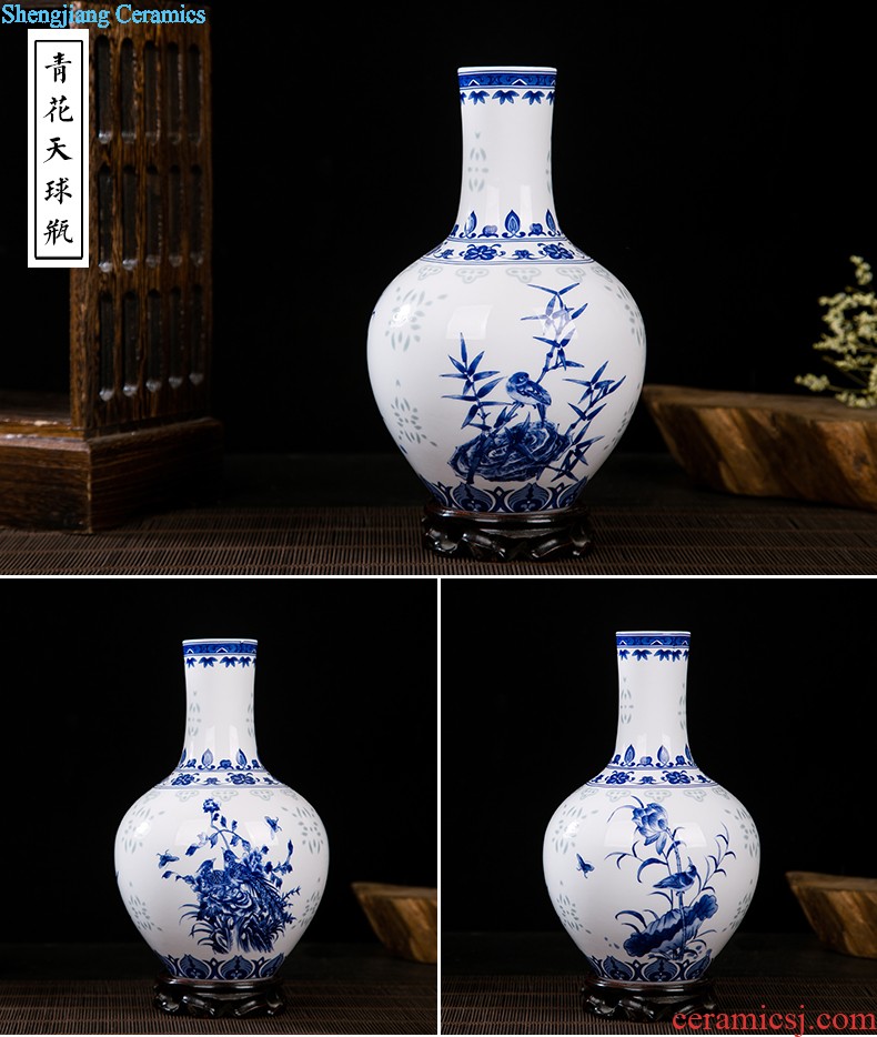 Master of jingdezhen ceramic knife clay hand-painted vase household flower arrangement sitting room TV ark adornment handicraft furnishing articles
