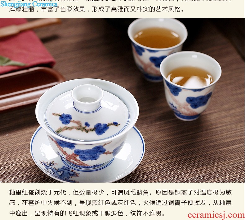 Archaize of yuan blue and white porcelain tableware prince pot soup pot broad-brimmed pot guiguzi bone porcelain jingdezhen high-grade ceramics