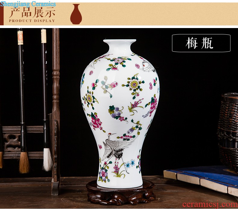 Porcelain of jingdezhen ceramics vase Chinese penjing large three-piece wine cabinet decoration plate of household decoration