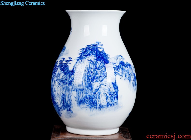 Jingdezhen ceramics hand-painted Chinese famille rose porcelain vase furnishing articles of handicraft wine porch sitting room adornment