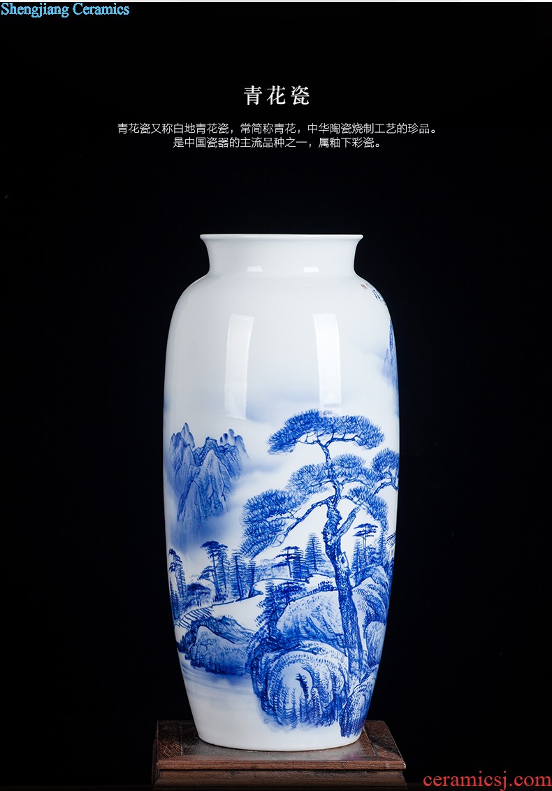 Jingdezhen blue and white porcelain vase bound branch lotus ceramics from pomegranate bottles of modern home decoration handicraft furnishing articles