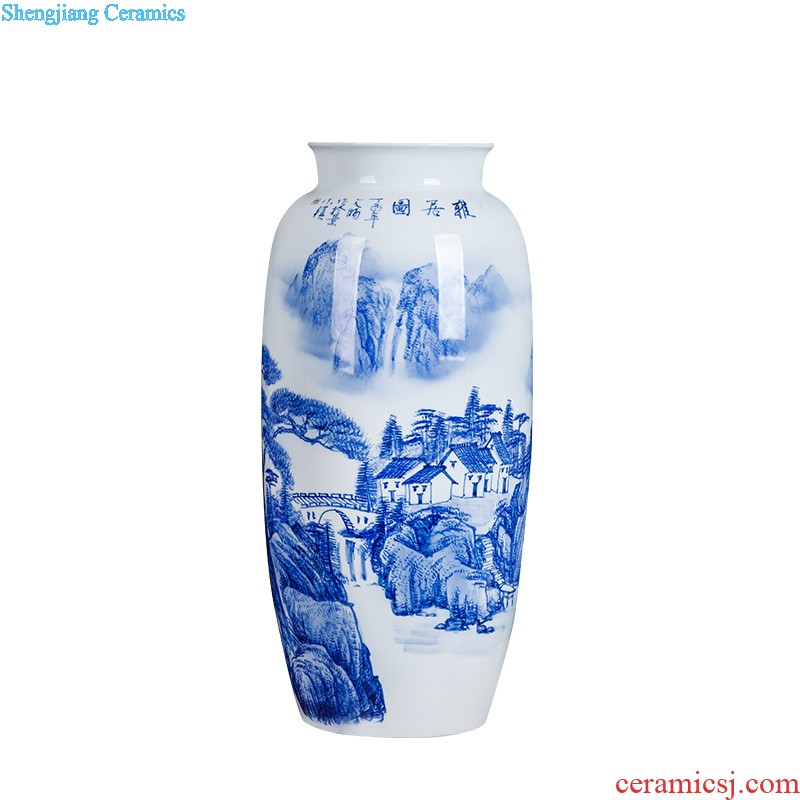 Jingdezhen blue and white porcelain vase bound branch lotus ceramics from pomegranate bottles of modern home decoration handicraft furnishing articles