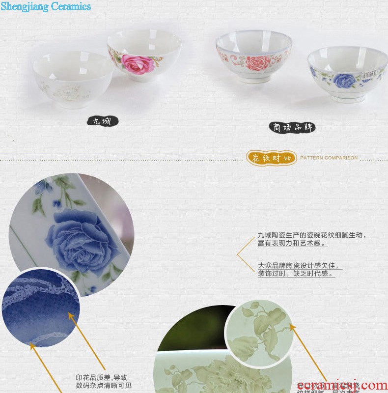 Blue and white porcelain rice bowls Bone China tableware jingdezhen nine domain Chinese dishes suit creative ceramic bowl