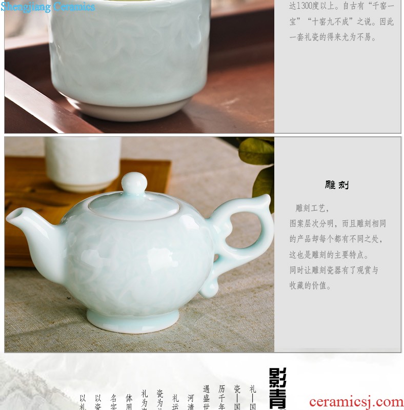 Jingdezhen ceramic office supplies suit cups with cover glass enamel porcelain ashtrays gift pen container cups and saucers