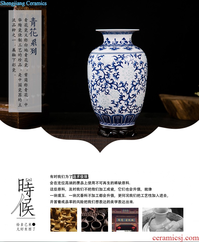 Jingdezhen ceramics vase Chinese penjing flower arranging, small white porcelain wine crafts home decoration