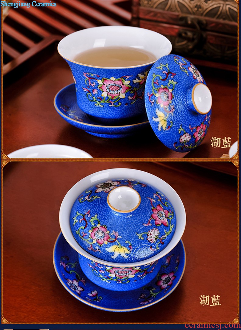 Jingdezhen high-grade ceramic 28 Chinese blue and white porcelain head glair bone porcelain tableware suit dish basin suit