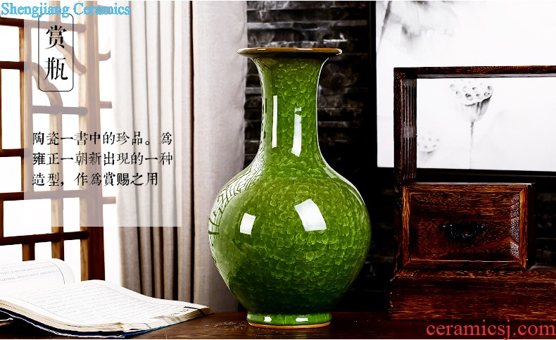 Jingdezhen ceramics archaize shadow celadon vase modern living room home handicraft furnishing articles Beauty bottle