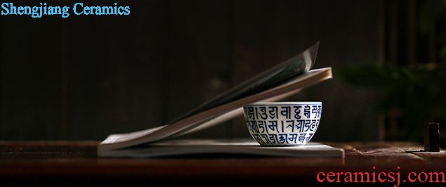 Hand draw archaize ceramic tea cup sample tea cup qing yongzheng kiln Sanskrit cup sample tea cup kung fu tea cups