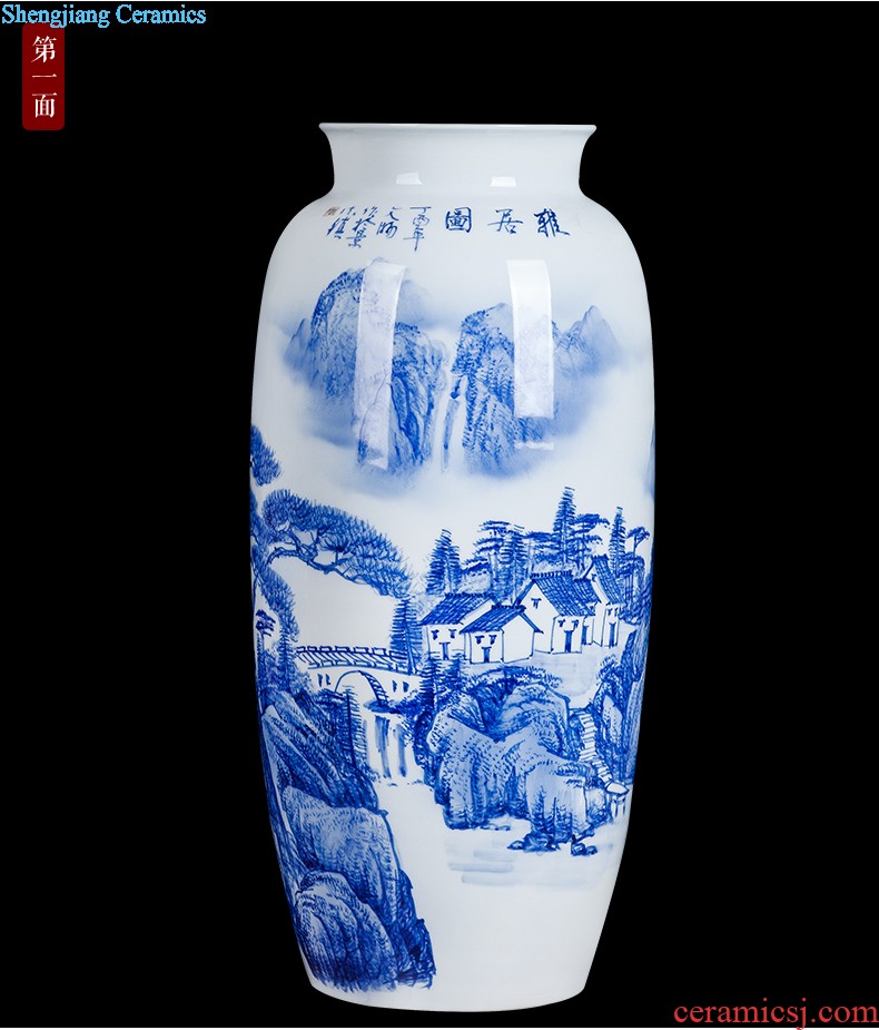 Jingdezhen blue and white porcelain vase bound branch lotus ceramics from pomegranate bottles of modern home decoration handicraft furnishing articles