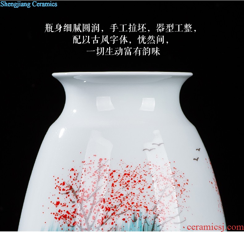 Jingdezhen ceramics powder enamel lotus fish vase contemporary and fashionable household act the role ofing is tasted furnishing articles of TV bar face sitting room
