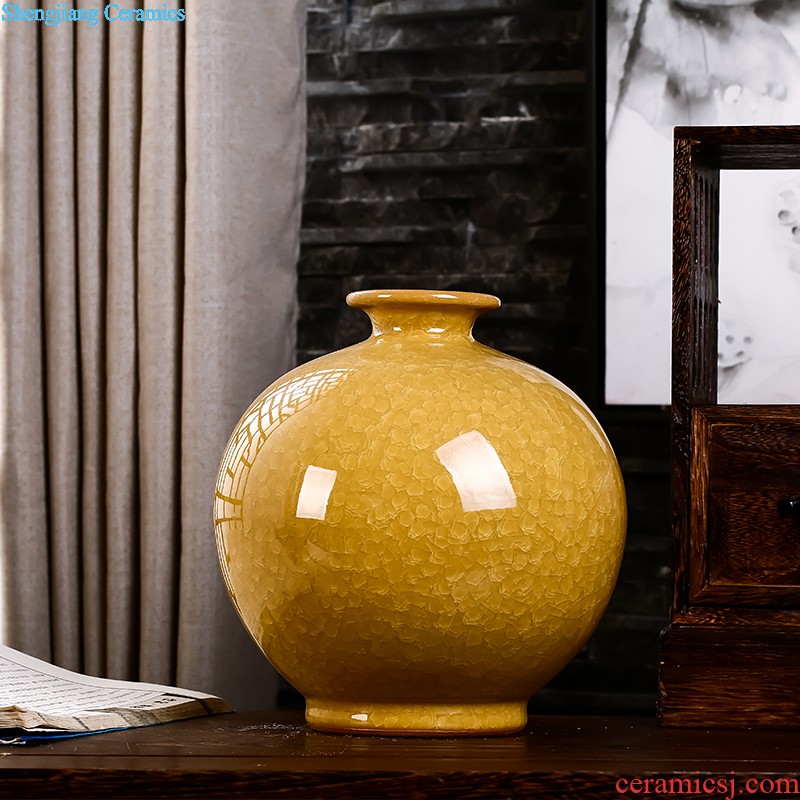 Jingdezhen ceramics archaize shadow celadon vase modern living room home handicraft furnishing articles Beauty bottle