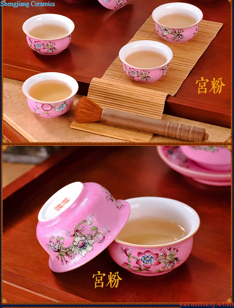 Hand draw archaize ceramic tea cup sample tea cup ice plum cup ceramic tea set kung fu tea cups