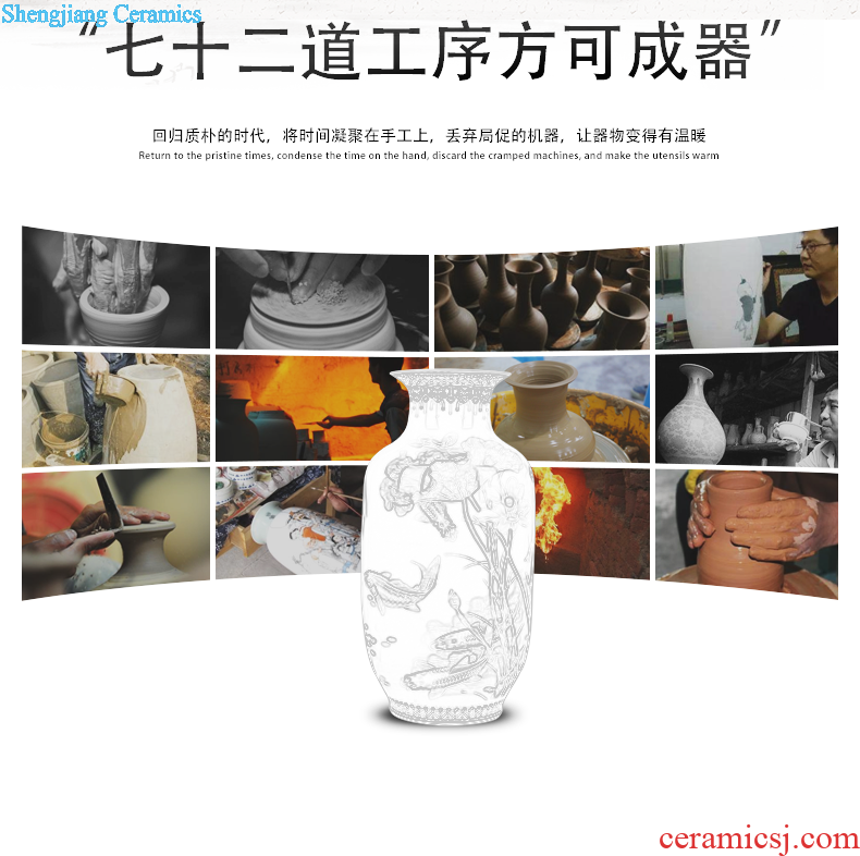 Contracted and contemporary jingdezhen chinaware big vase flower arrangement, household decoration wine porch decoration furnishing articles