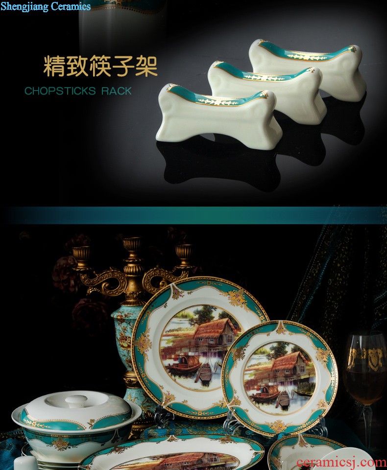 Home dishes dishes chopsticks sets of high-grade bone China tableware suit Chinese style phnom penh pattern of jingdezhen ceramics