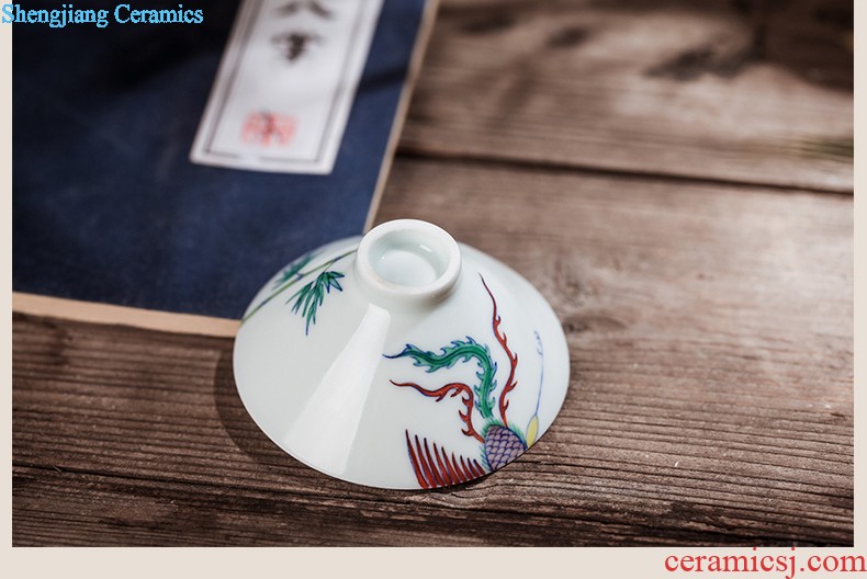 Grilled suit jingdezhen hand-painted flower fair fair mug cup high-grade ceramic fair mug five-color optional court wind