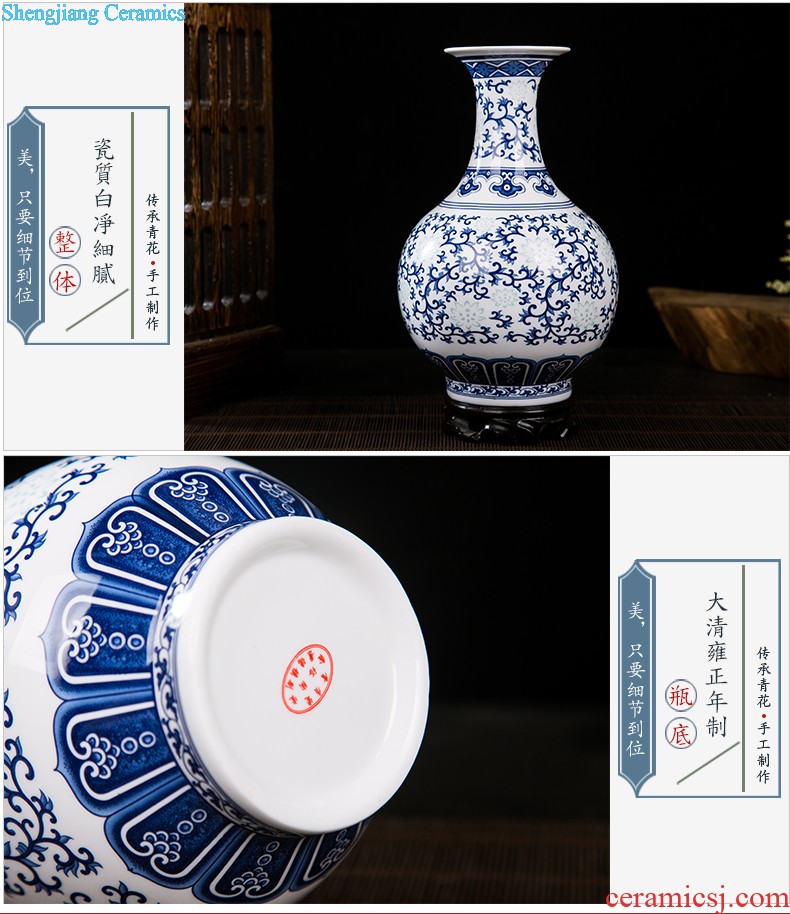 Jingdezhen ceramics vase Chinese penjing flower arranging, small white porcelain wine crafts home decoration