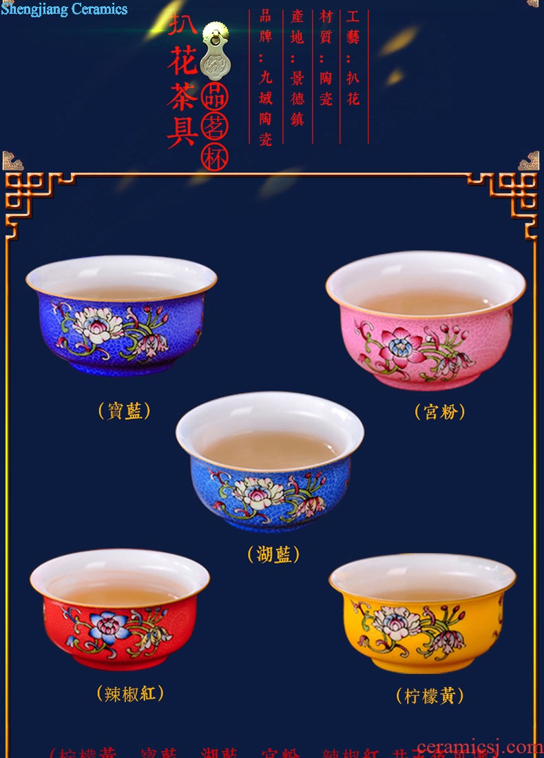 Hand draw archaize ceramic tea cup sample tea cup ice plum cup ceramic tea set kung fu tea cups