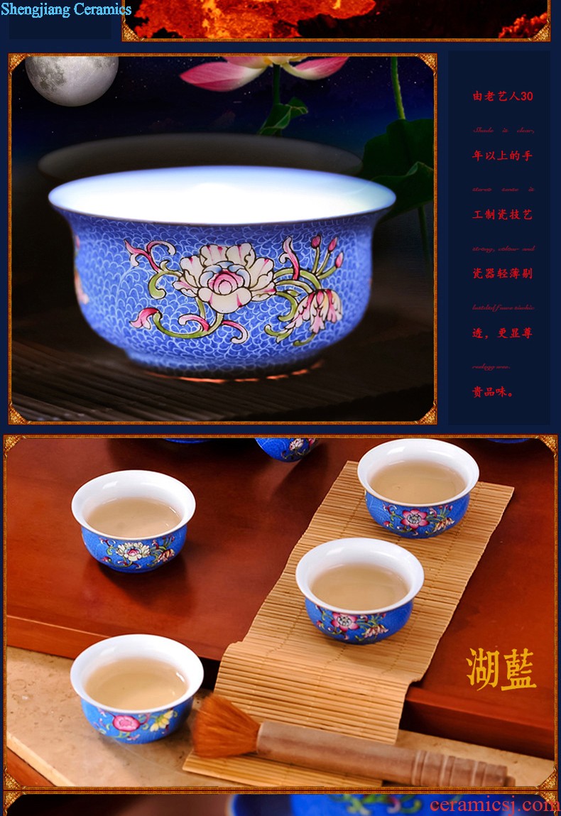 Hand draw archaize ceramic tea cup sample tea cup ice plum cup ceramic tea set kung fu tea cups