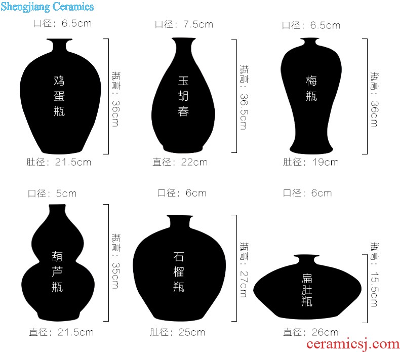 Jingdezhen ceramics antique vase manual sculpture shadow green rich ancient frame wine sitting room adornment home furnishing articles