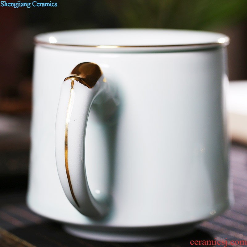 Hand painted blue and white agate red exposure cup sample tea cup of jingdezhen ceramic kung fu tea tea service master cup by hand