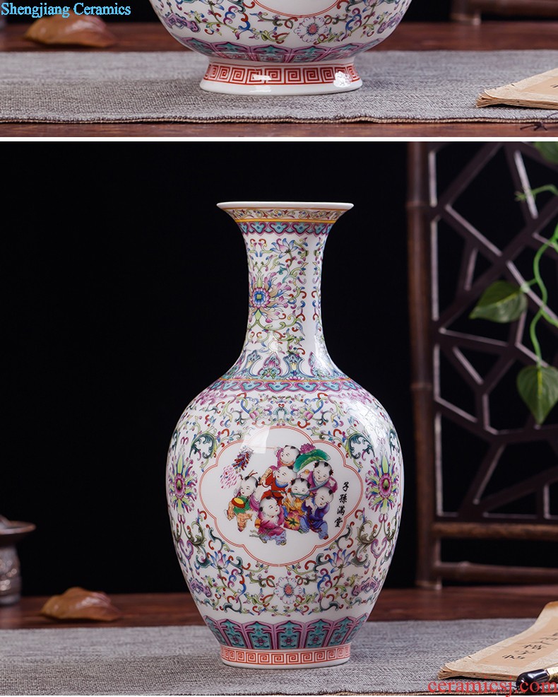 Jingdezhen ceramics vases, flower arranging three-piece suit Chinese place to live in the sitting room TV ark adornment small handicraft