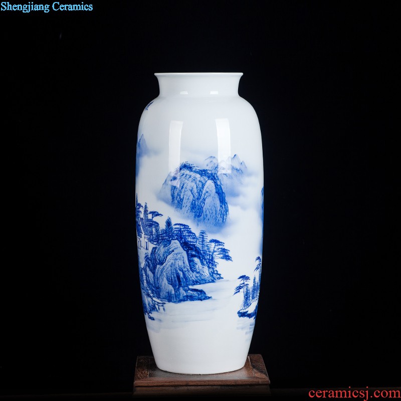 Jingdezhen blue and white porcelain vase bound branch lotus ceramics from pomegranate bottles of modern home decoration handicraft furnishing articles