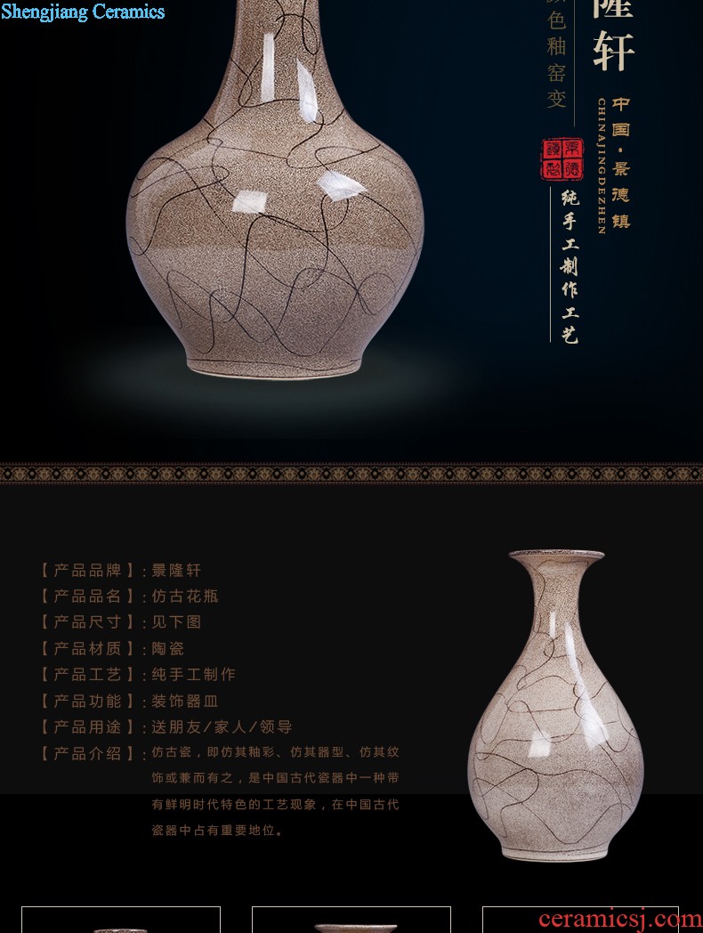 Archaize of jingdezhen ceramics kiln on crack green glaze vase home sitting room adornment furnishing articles of handicraft